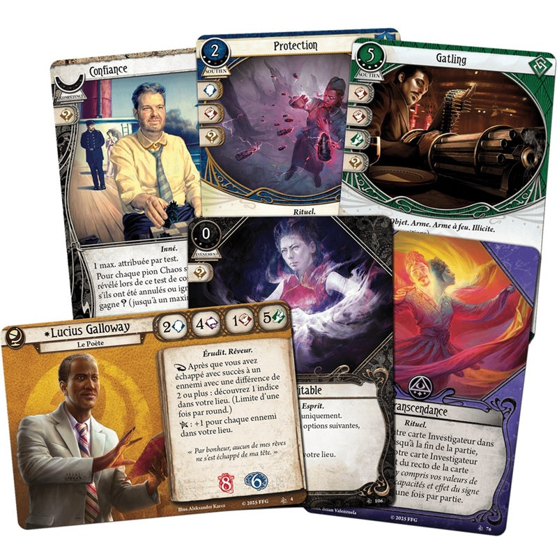cartes jeu JCE Horreur a Arkham La cité engloutie investigateurs