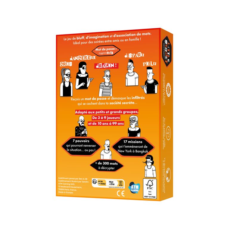 Dos de boite du jeu Little Secret
