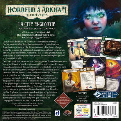 dos jeu JCE Horreur a Arkham La cité engloutie investigateurs