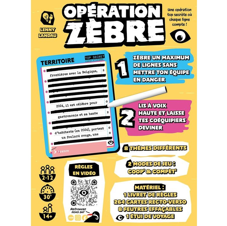 dos boite  jeu opération zèbre