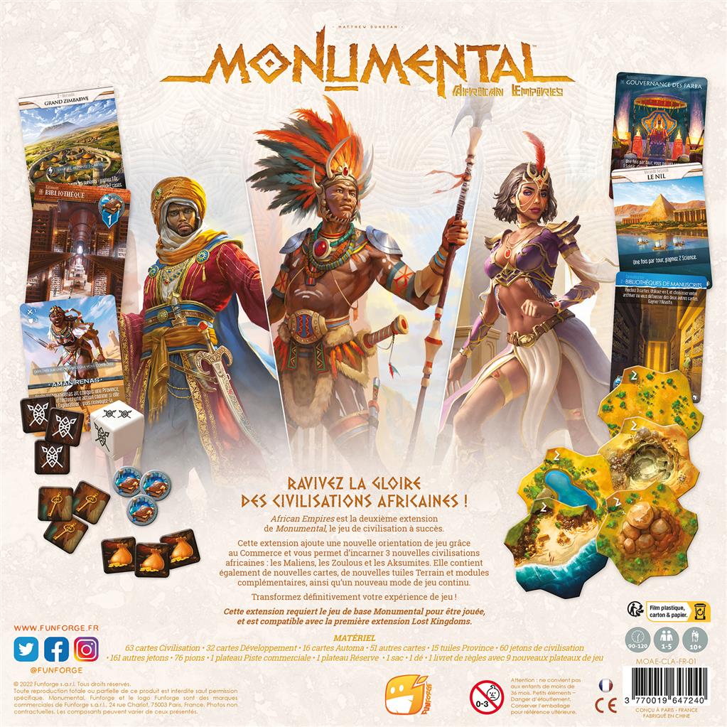 dos boite jeu Monumental African Empires