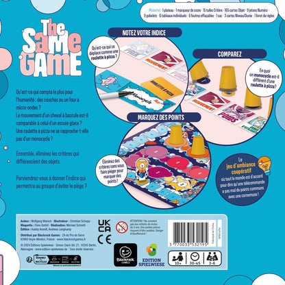 dos boite jeu The Same Game