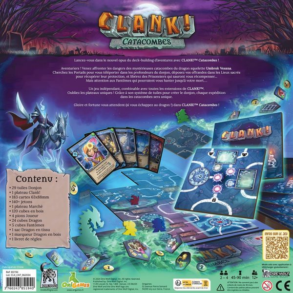 dos boite jeu clank catacombes