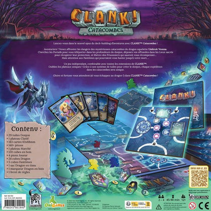 dos boite jeu clank catacombes