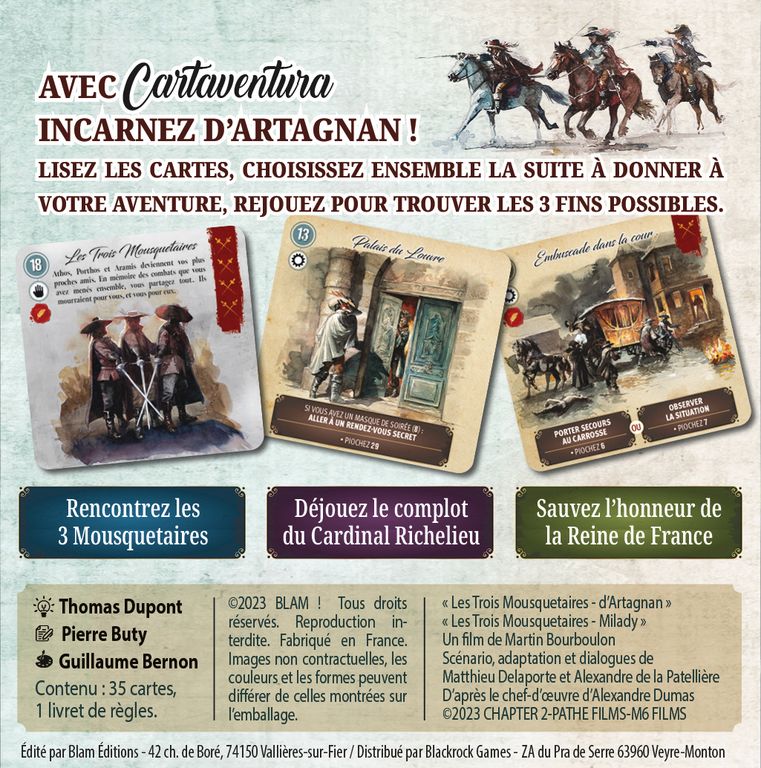 dos boite jeu Cartaventura L'honneur de la reine
