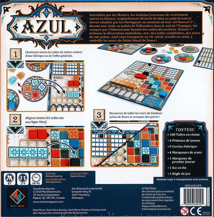 dos boite jeu Azul