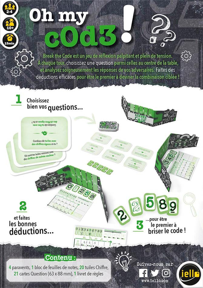dos boite jeu Break The Code