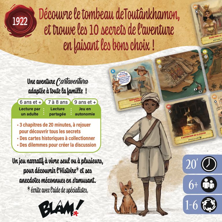 dos boite jeu Cartaventura Odyssee Les secret du pharaon