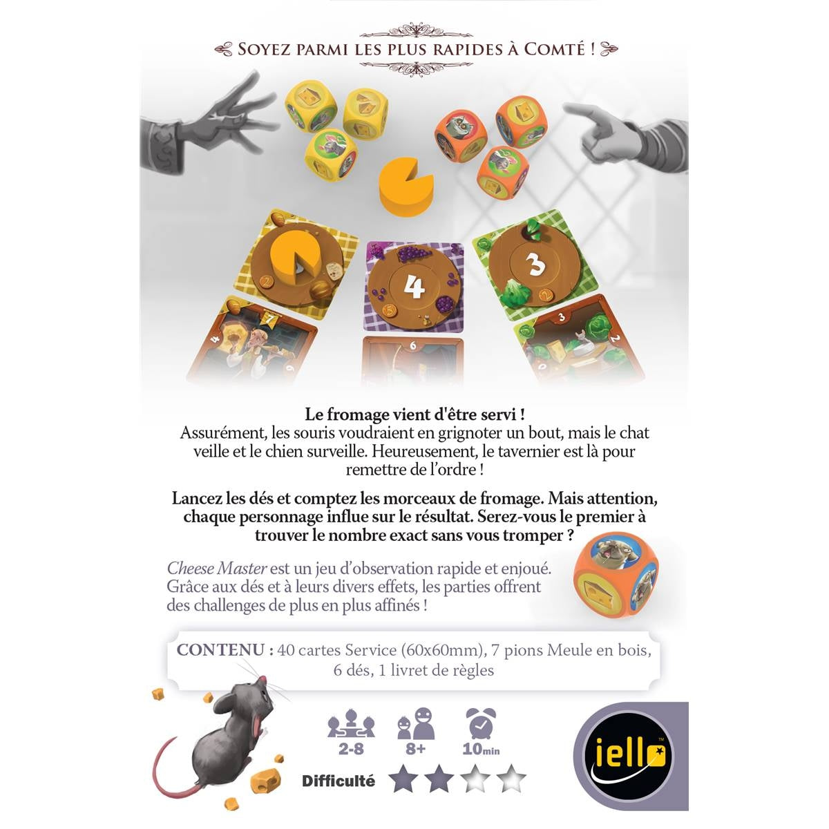 dos boite jeu Cheese Master