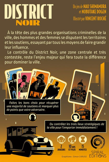 dos boite jeu District Noir