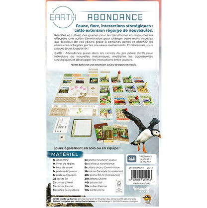 dos boite jeu de societe Earth Abondance