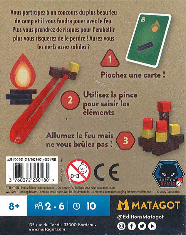 dos boite jeu Feu de camp