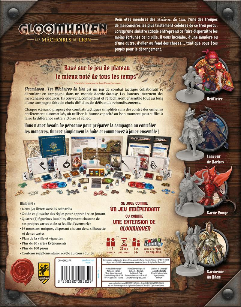 dos boite jeu Gloomhaven Les machoires du lion
