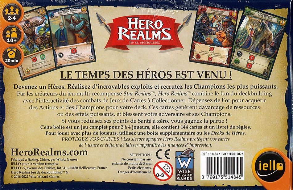 dos boite jeu Hero Realms