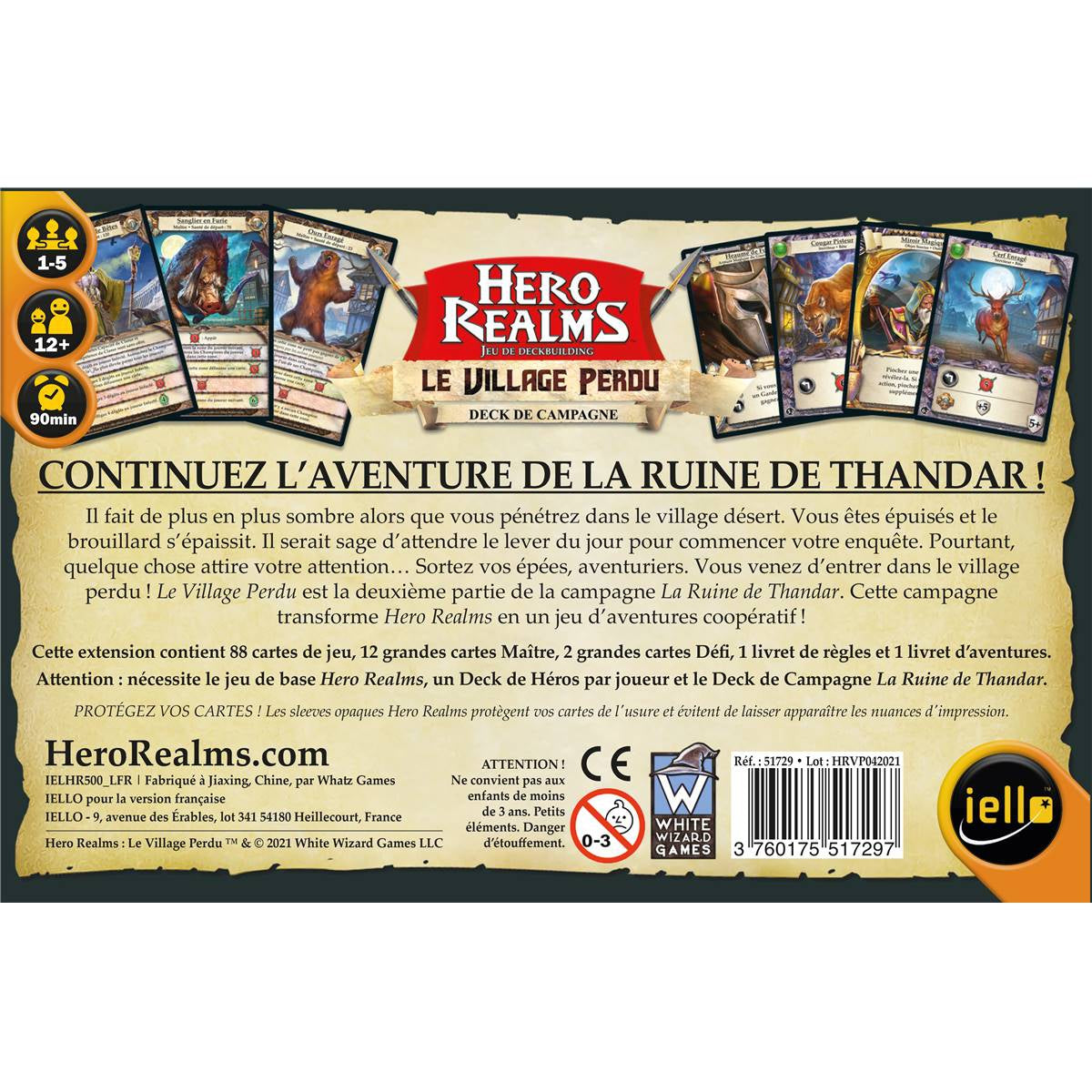 dos boite jeu Hero Realms Le village perdu