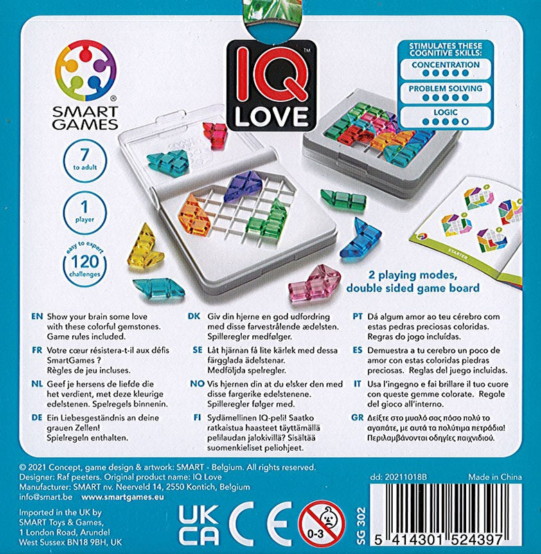 dos boite jeu IQ Love