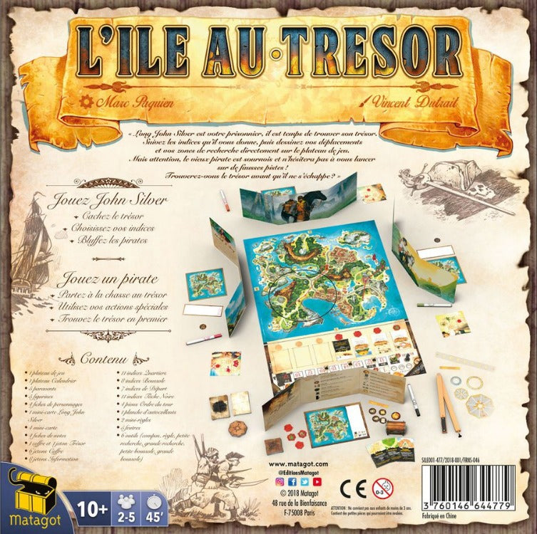dos boite jeu L'ILE AU TRESOR