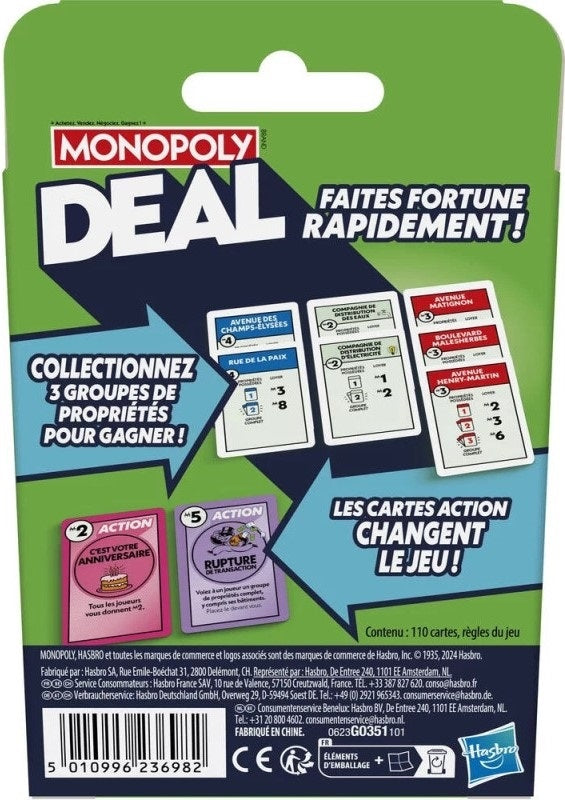 dos boite jeu Monopoly Deal 2024