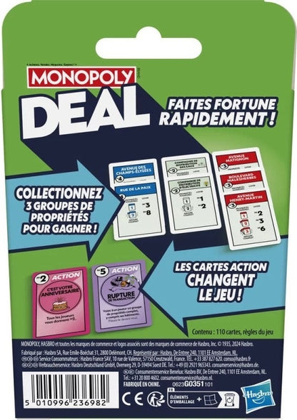 dos boite jeu Monopoly Deal 2024