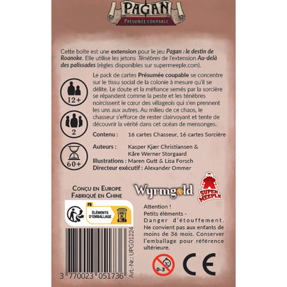 dos boite jeu Pagan presumée coupable