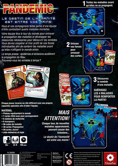 dos boite jeu Pandemic