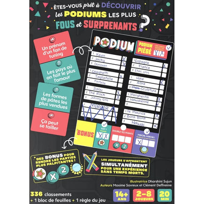 dos boite jeu Podium