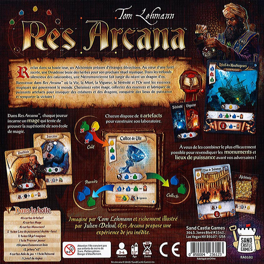 dos boite jeu Res Arcana