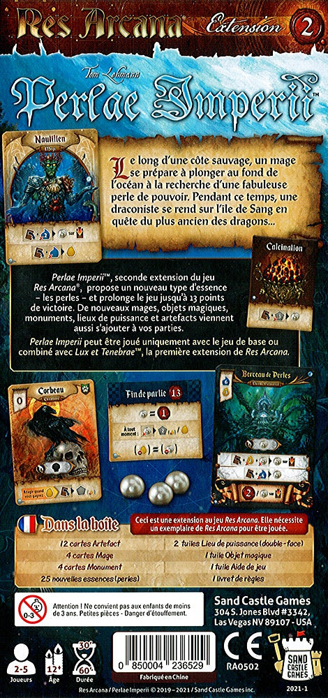 dos boite jeu Res Arcana Perlae Imperii