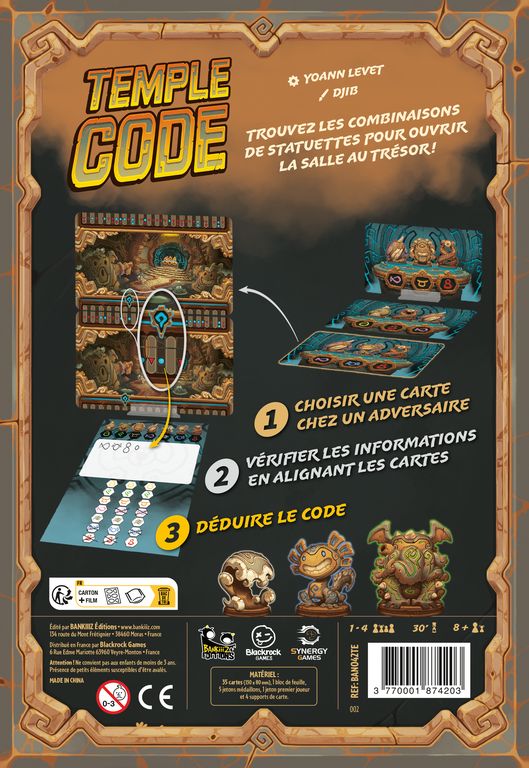 dos boite jeu Temple Code