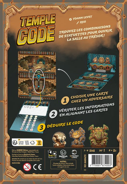 dos boite jeu Temple Code