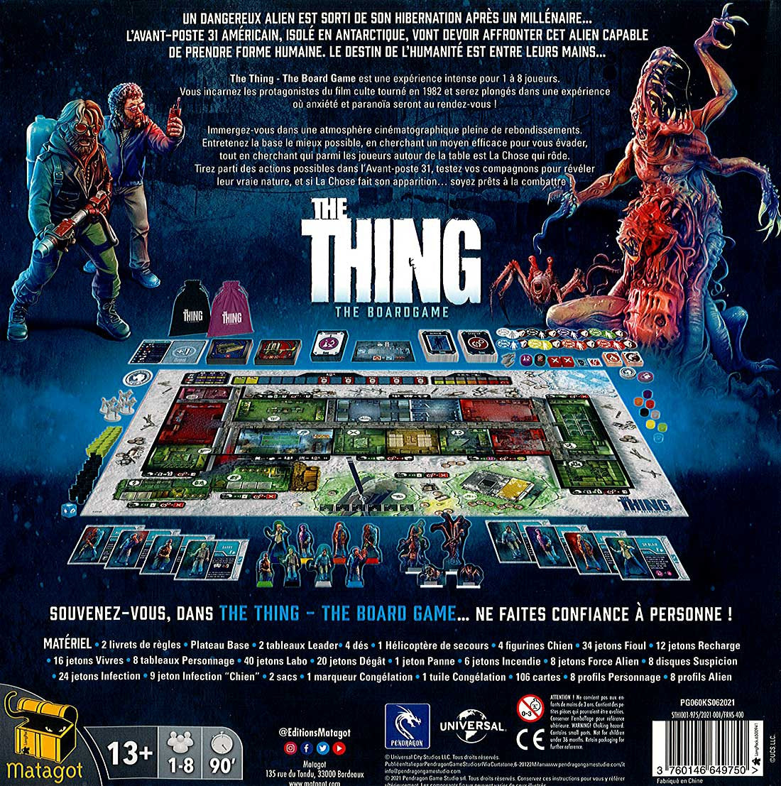 dos boite jeu The Thing