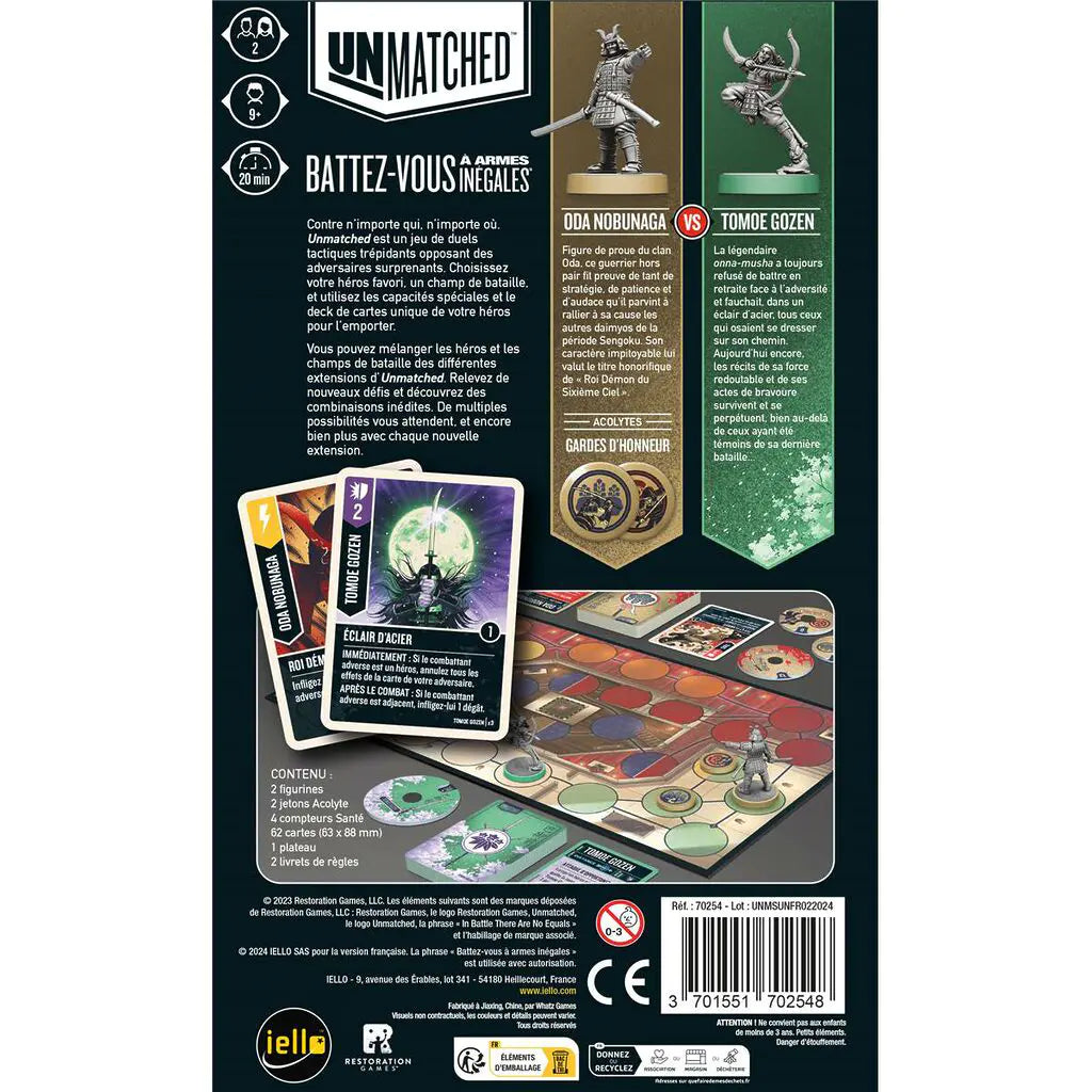 dos boite jeu Unmatched Soleil Levant