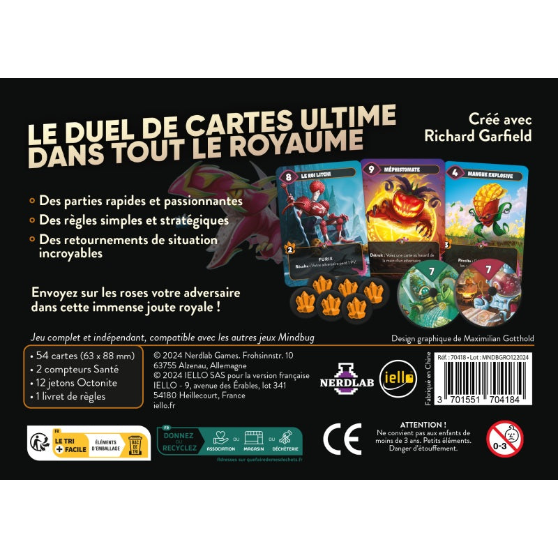 dos boite jeu de société mind bug bataille de fruit royale
