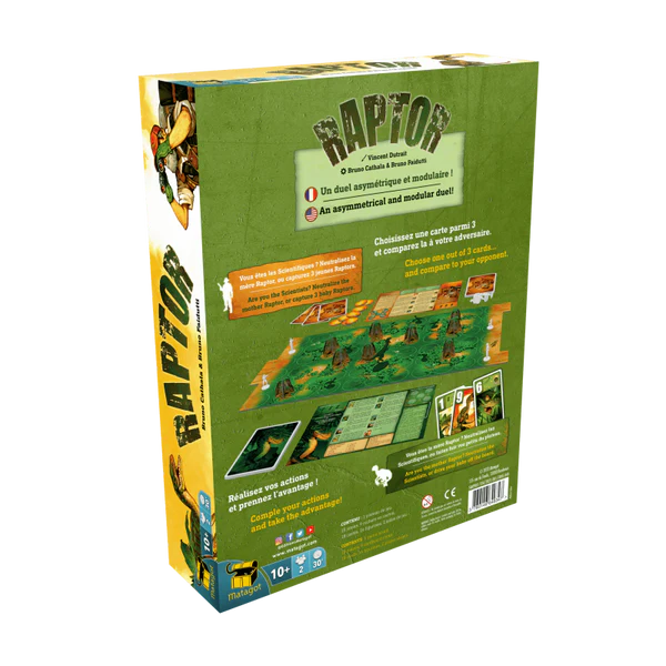 dos boite jeu raptor