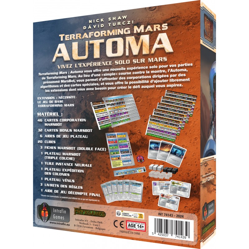 dos boite jeu terraforming mars automa