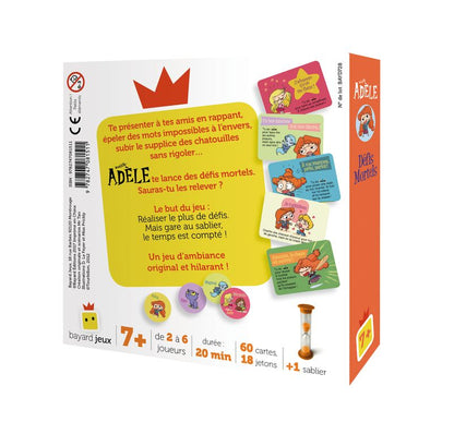 dos de boite du jeu mortel Adèle défis mortels