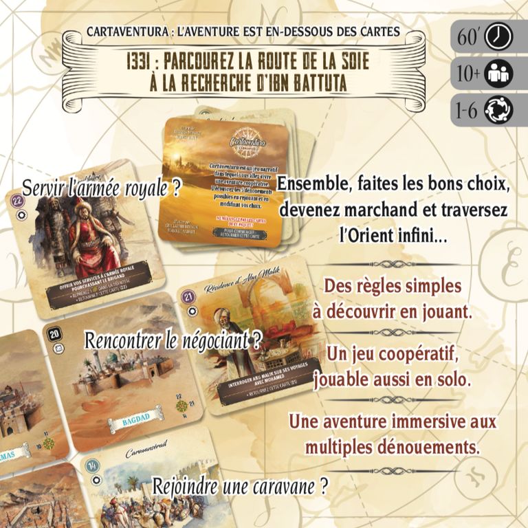 dos boite jeu Cartaventura Caravanes