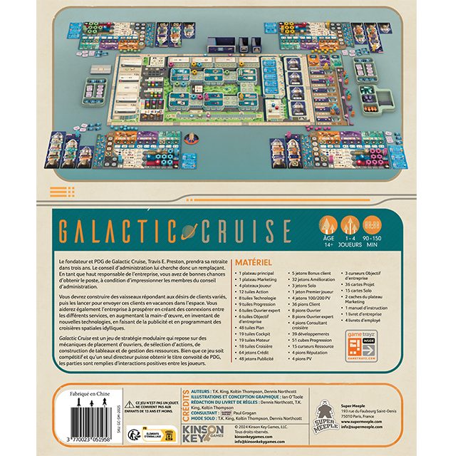 jeu de societe Galactic Cruise dos de boite