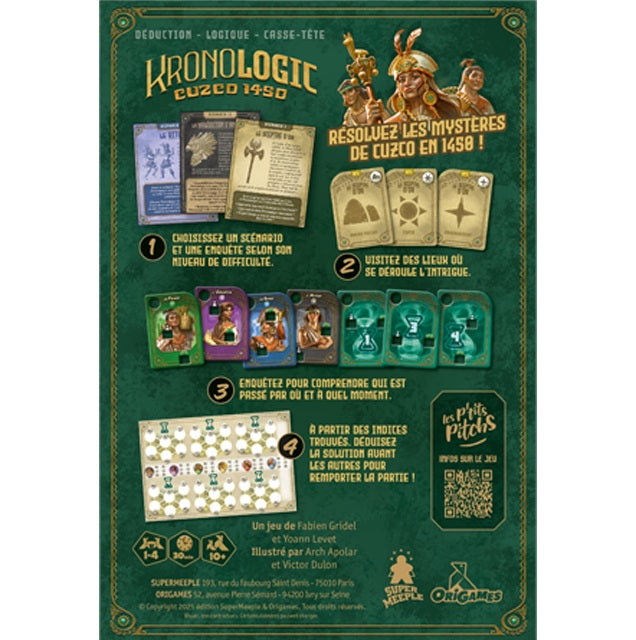 jeu des ociete Kronologic Cuzco 1450 dos boite