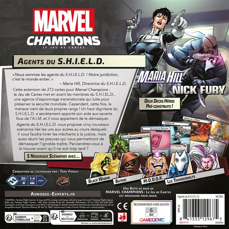 jeu de societe Marvel Champions agents du Shield dos boite