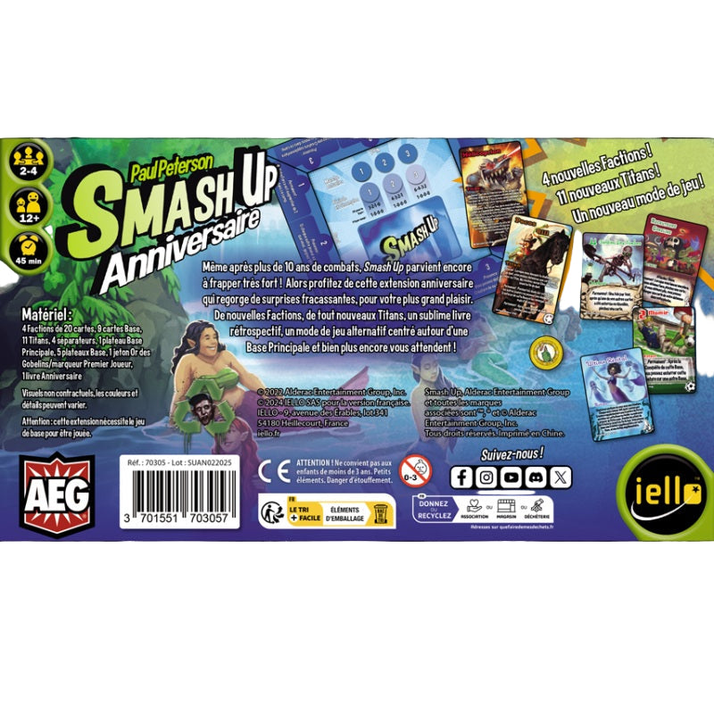 jeu de societe Smash Up Anniversaire dos de boite