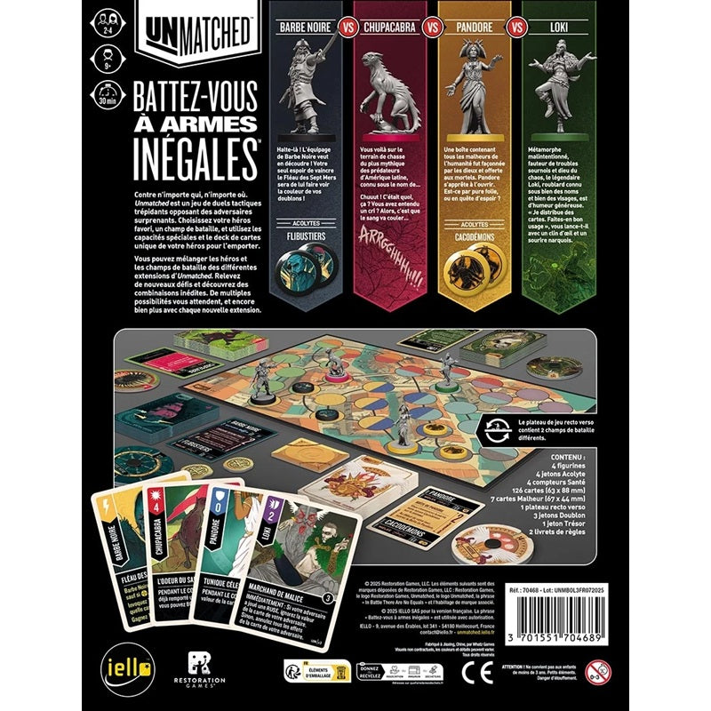 jeu de societe Unmatched combat de legendes vol 3 dos de boite