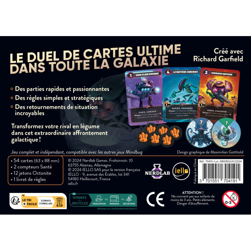 jeu de societe mindbug bataille de fruits galactique dos de boite