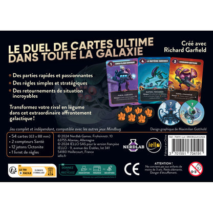 jeu de societe mindbug bataille de fruits galactique dos de boite