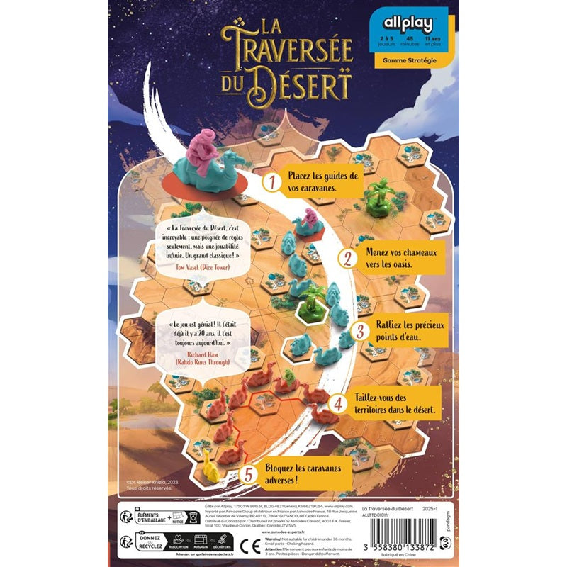 jeu societe La traversee du Desert dos boite
