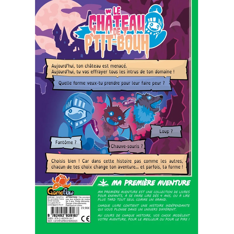 livre jeu ma premiere avanture le chateau de p'tit bouh dos